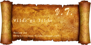 Világi Tilda névjegykártya